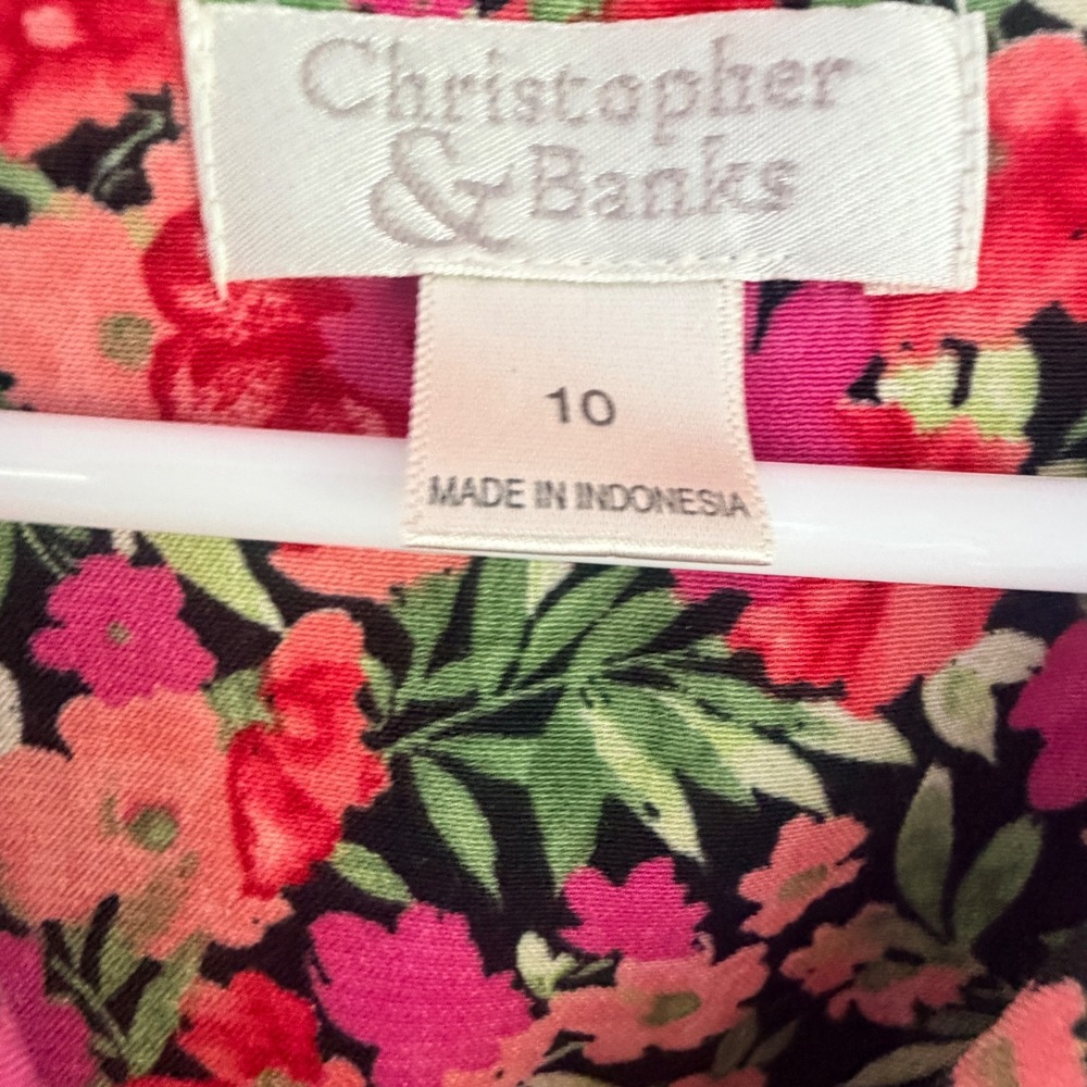 VTG Christopher Banks Button Down Dress Size 10 Ditsy Floral Flowy Cottagecore - Picture 5 of 9